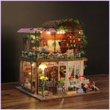 Flever Dollhouse Miniature DIY House Kit Creative Room with Furniture for Romantic Valentine's Gift(Raya's Rock Time)
