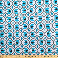 Zlephane Trellis Turquoise Print Fabric Cotton Polyester FWD