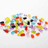 Colorful Gummy Bear Charms Pendants Resin Bear Keychains for DIY Jewelry Necklace Supplies (108 Pieces)