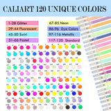 Caliart 240 Gel Pens Set for Adult Coloring Books Doodling Drawing Scrapbooking - 120 Coloring Pens Plus 120 Unique Refills