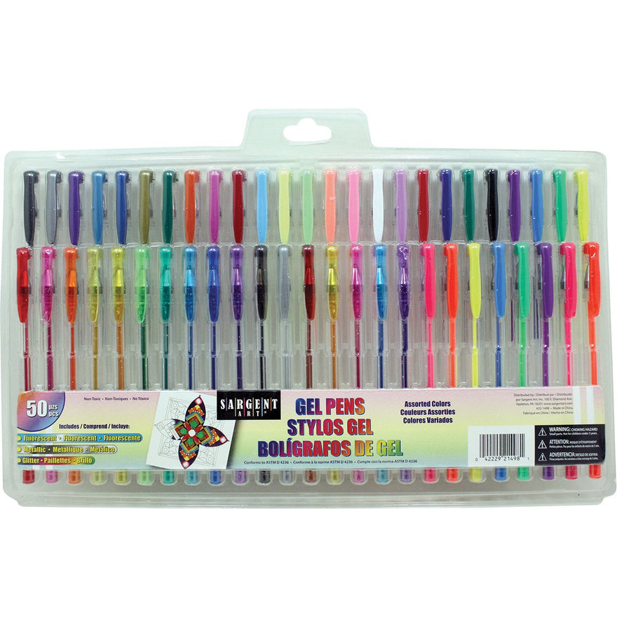 Sargent Art 22-1498 50ct Assorted Gel Pen Set