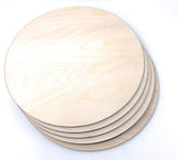 Gocutouts 9" Wooden Circle Cutouts Unfinished 1/4" Baltic Birch Package of 6 (9" 1/4 Package of 6)