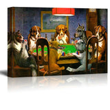 wall26 - Pokers Dogs by C. M. Coolidge - Canvas Art Wall Decor - 32"x48"