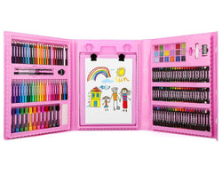 176 Pcs Art Set, Zooawa Girls Art Kit Sketching and Drawing Handle Art Box with Oil Pastels, Crayons, Colored Pencils, Markers, Paint Brush, Watercolor Cakes, Sketchpad for Kids and Toddlers, Colorful