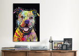iCanvasART Beware of Pit Bulls by Dean Russo Canvas Print #4231 - 18"x12" (.75" deep)