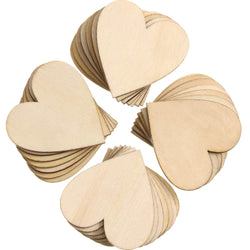 Tatuo 200 Pieces Wood Heart Cutouts Wood Heart Slices Embellishments Ornaments for Wedding, Valentine, DIY Supplies (1.5 Inch)