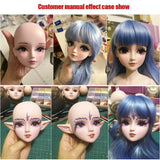 BJD Doll Head Baby Doll Accessories Makeup 1/3 Elf Ear Muscle Color for 60cm Doll DIY Head Without Eyes Cheap Toys