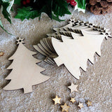 60 Pieces Natural Wood Slices, DIY Christmas Wooden Ornaments Unfinished, 6 Styles Wood Hanging Embellishments Craft Kit, Wooden Decorations (Star, Christmas Tree, Snowman, Angel, Round Discs, Elk)