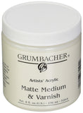 Grumbacher Artists' Acrylic Matte Medium and Varnish , 8 oz. Jar
