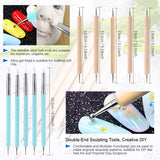 Glarks 30Pcs Carving Modeling Clay Sculpting Tool Set Including Ball Stylus, Dual-End Dotting Clay Tool, Pottery Sculpture Tool, Silicone Tip Pens, Scraper, Ruler, Acrylic Clay Roller, Acrylic Sheet
