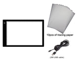 A4 Ultra-Thin Portable LED Light Box Tracer USB Power Cable Dimmable Brightness Artcraft Tracing Light Pad Light Box for Diamond Paint Artists Drawing Sketching Designing Stencilling (A4)
