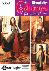 Simplicity Women's Gypsy and Belly Dancer Costume Sewing Patterns, Sizes 14-20