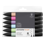 Winsor & Newton Promarker Brush, Set of 6, Pastel Tones