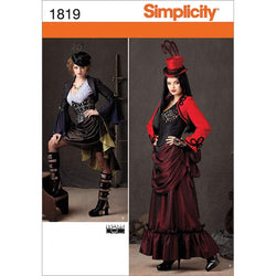 Simplicity 1819 Misses Steampunk Costume Sewing Pattern, Size R5 (14-16-18-20-22)