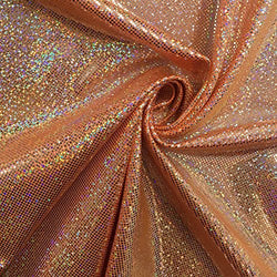 Nylon Spandex Fabric Hologram Medium Dot 58/60" Wide Many Colors Sold By The Yard (Orange)