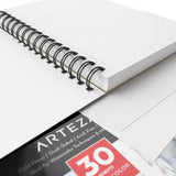 ARTEZA Watercolor Pad Expert, Acid Free Cold Pressed Paper, 5.5 x 8.5 Inches, Spiral Bound, 140lb/300gsm, 30 Sheets, Pack of 3