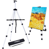 Artist Easel, Ohuhu 66" Aluminum Field Easel Stand with Bag for Table-Top/Floor, Art Easels with Adjustable Height from 21-Inch to 66-Inch Back to School Art Supplies Great Gift for Student Children
