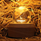 3D Crystal Ball Music Box The Dear Luminous Rotating Musical Box with Projection LED Light and Wood Base Best Gift for Birthday Christmas (A2 Deer)
