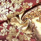 Angelonia Floral Jacquard Fabric Metallic 3D 57" Wide sold By The Yard for Curtains, Drapery,