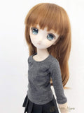 Petite Marie Japan for 1/4 Doll 16 inch 40cm MSD MDD BJD Round Collar Half Sleeve T-Shirt (Charcoal Gray)