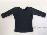Petite Marie Japan for 1/3 Doll 23 inch 60cm SD DD BJD Round Collar Half Sleeve T-Shirt (Black)