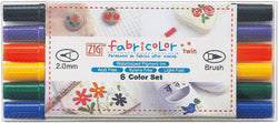 Zig TC4000 Fabricolor Twin Tip Fabric Marker Pen 6pc Set