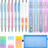 20 Pieces 0.9mm Mechanical Pencil Set, Include 8 Pieces 0.9 mm Automatic Pencil, 8 Pieces 2B Lead Refills, 3 Pieces Erasers and Pencil Bag for Writing Drawing Crafting