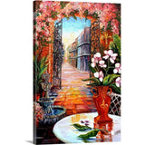 View from a French Quarter Courtyard Canvas Wall Art Print, 16"x24"x1.25"