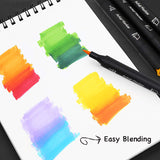 48 Colors Alcohol Brush Markers, Brush & Chisel Dual Tip Artist Sketch Markers, Alcohol Based Brush Art Marker Set w/Bonus 1 Colorless Blender and 1 Highlight Pen