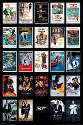Pyramid America James Bond 007 Spy Film Movie Series Franchise 24 Movies Collage Casino Spectre Cool Wall Decor Art Print Poster 24x36