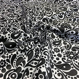 Cotton Printed Sky Fabric 45" Wide 100% Cotton By The Yard Black and White