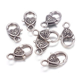 Kissitty 50-Piece Tibetan Antique Silver Large Heart Lobster Claw Clasps Lead & Nickel & Cadmium Free 1x0.55 Inch Jewelry Making Findings