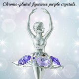 Matashi Chrome Plated Ballet Dancer Wind-Up Music Box with Purple Crystals, Home Bedroom Decor Tabletop Ornaments Gift for Musician Wife Mom on Mother's Day Christmas Valentine's Day Birthday(Memory)