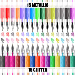 [30 Colors] Glitter Gel Pens Set Colored Pen Ballpoint Art Marker Set for Kid Doodling Scrapbooking Drawing Sketching, Anime,Artist Illustrating Drawing,Technical Drawing,Office Documents