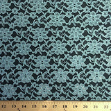 Raschel Lace Fabric 60" Wide Polyester French Floral by the yard (Aqua)