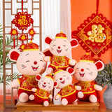 Ruzucoda Plush Happy Rat Mouse Stuffed Animals Toys 2020 Chinese New Year Zodiac Animal Mascot Gifts Red 11 Inches