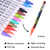Acrylic Paint Markers,18 Colors Extra Fine Point Acrylic Paint Pens Set by Smart Color Art,Permanent Water Based, Great for Rock, Wood, Fabric, Glass, Metal, Ceramic, DIY Crafts (18 colors)