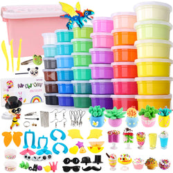 HOLICOLOR 36 Colors Air Dry Clay Kit Magic Modeling Clay Ultra Light Clay with Accessories, Tools and Tutorials for Kids DIY Crafts
