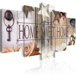 Canvas Art Design - Home Sweet Home Canvas Print Wall Art Home Office Decoration 5 Panels (A, Over Size 60''x30'')