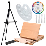 MEEDEN 148-Piece Deluxe Artist Painting Set with Aluminum and Solid Beech Wood Easel, Paint, Stretched Canvas and Accessories