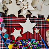 100 Pcs Wooden Star Cutouts Ornaments Wood Stars Cutouts Christmas Craft Star Wooden Tags Unfinished Wooden Star Cutouts Small Natural Plain Star Embellishments for Rustic Farmhouse Decoration
