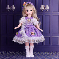 1/6 11.8 Inch Doll Girl Dress Up Princess Toy 3D Simulation Eyes Makeup 21 Movable Joints Dolls and Clothes Set