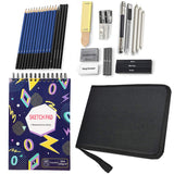 Drawing Pencils Sketch Art Set-34PCS Drawing and Sketch Set Includes Drawing Book with 40 Thicker Sketch Papers (7x10", 160g/m²), Graphite and Charcoal Pencils, Art Supplies for Kids Teens Adults
