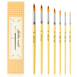 Paint Brushes Set-7pcs Professional Paint Brush Round Pointed Fine Tip Artist Acrylic Brush for Acrylic Watercolor Oil Painting