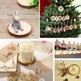 80 Pcs / 1.6-2.0 Inches Unfinished Wood Slices, FUHAIEEC Natural Round Rustic Woods Slices Pine Wood Coasters for Weddings Decoration Christmas Ornaments DIY Crafts