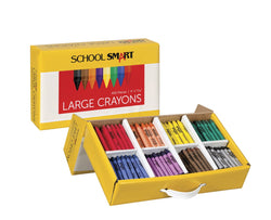 School Smart Large Non-Toxic Crayon in Storage Box, 7/16 X 4 in, Assorted Color, Pack of 400