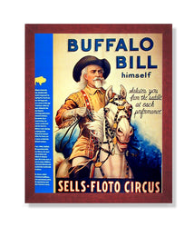 Buffalo Bill Cowboy Western Rodeo Vintage Poster Ad Picture Framed Art Print