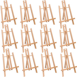 MEEDEN 12 Pcs 11.8" Tall Tabletop Easel - Small Solid Beech Wood Easel Painting Display Easel, Hold Canvas Art up to 12" High