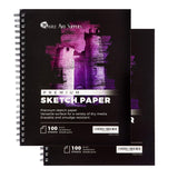 Castle Art Supplies Artists Sketch Books (2 Sketch Pad Pack) 9" x 12", 200 Sheets of Sketch Paper Ideal for Drawing and School Supplies - Acid Free and Excellent Value