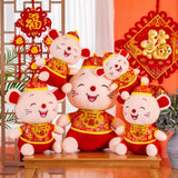 Ruzucoda Plush Happy Rat Mouse Stuffed Animals Toys 2020 Chinese New Year Zodiac Animal Mascot Gifts Red 11 Inches